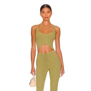 Artemis Lace Up Knit Top in Rosemary Green
Camila Coelho